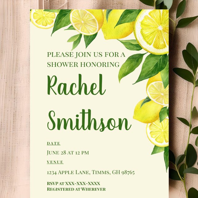 Convite para Chás de árvores de limão (Criador carregado)