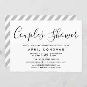 Convite para Chás de Casais de Tipografia Elegante