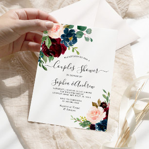 Convite para Chás de Casais Florais de Borgonha e 