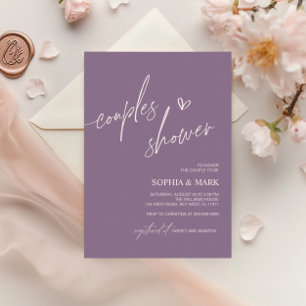 Convite para Chás de Casais Mínimos Roxo Dusty