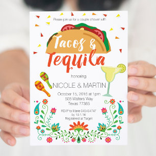 Convite para Chás de Casal Tacos e Tequila
