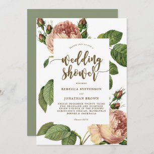 convite para chás de casamento botânicos