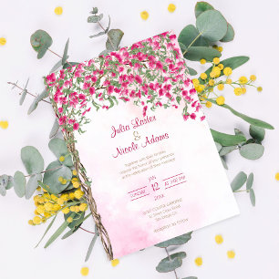 Convite para Chás de casamento Bougainvillea