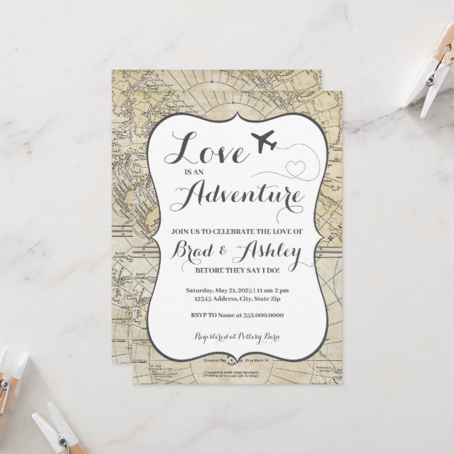 Convite para Chás de casamento casais (Frente/Verso In Situ)