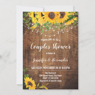 Convite para Chás de casamento de girassóis