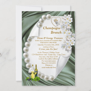 Convite para Chás de casamento de pera de marfim e