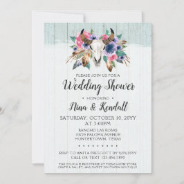 Convite para Chás de casamento do crânio de vaca f