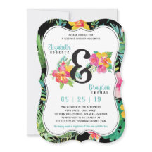 Convite para Chás de casamento Florais, Tropical