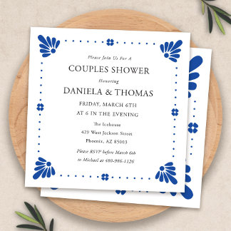 Convite para Chás de casamento mexicano Talavera