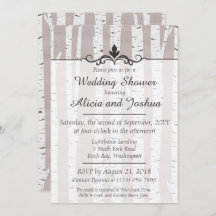 Convite para Chás de casamento Natureza Russo da Á