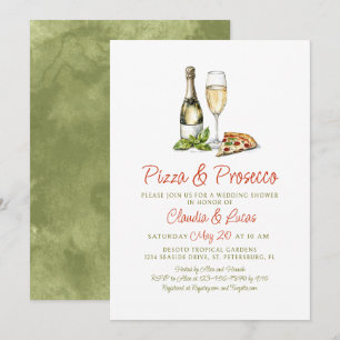 Convite para Chás de casamento Pizza Prosecco