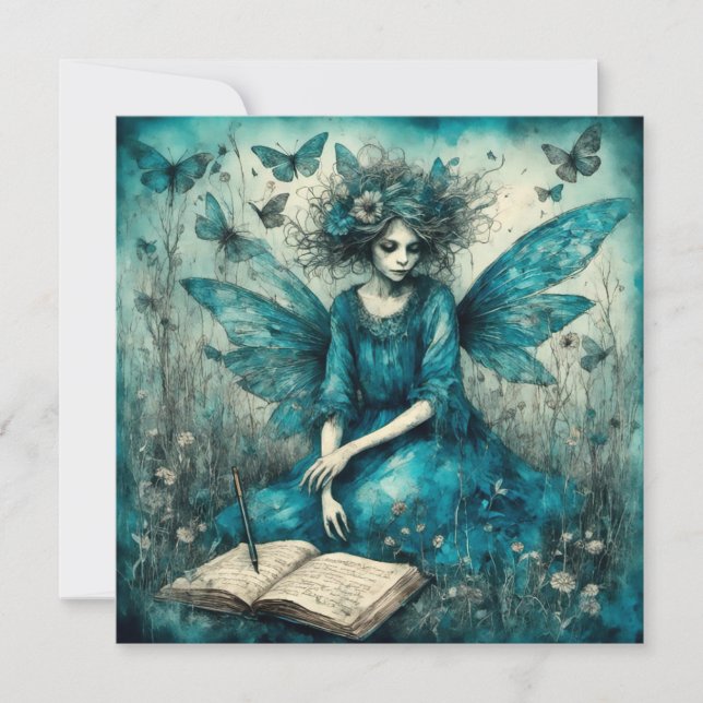 Convite para Chás de fada azul (Frente)