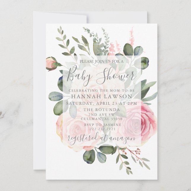 Convite para chás de fraldas (Frente)