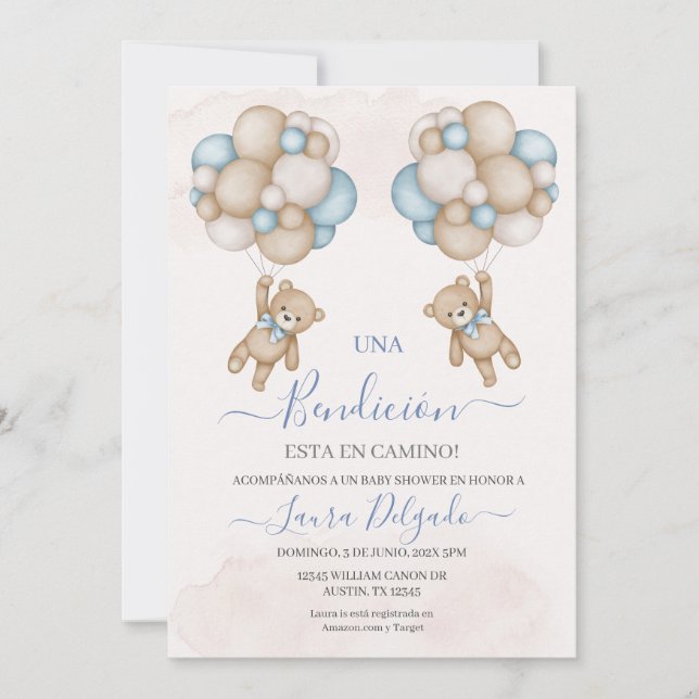 Convite para chás de fraldas (Frente)