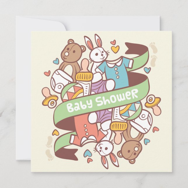 Convite para chás de fraldas (Frente)