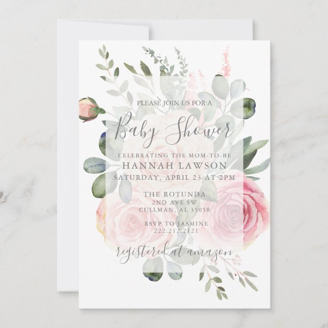 Convite para chás de fraldas (Frente)