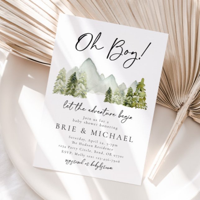 Convite para Chás de fraldas Adventure | Florestas (Criador carregado)