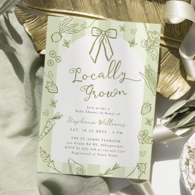 Convite para Chás de fraldas Agricultores Cultivad (Criador carregado)