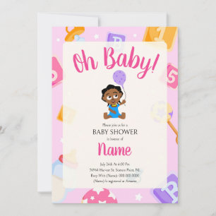 Convite para Chás de fraldas Akili e Me