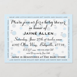 Convite para chás de fraldas "Atiras e Caracóis"