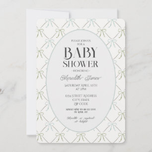 Convite para Chás de fraldas Azul e Verde