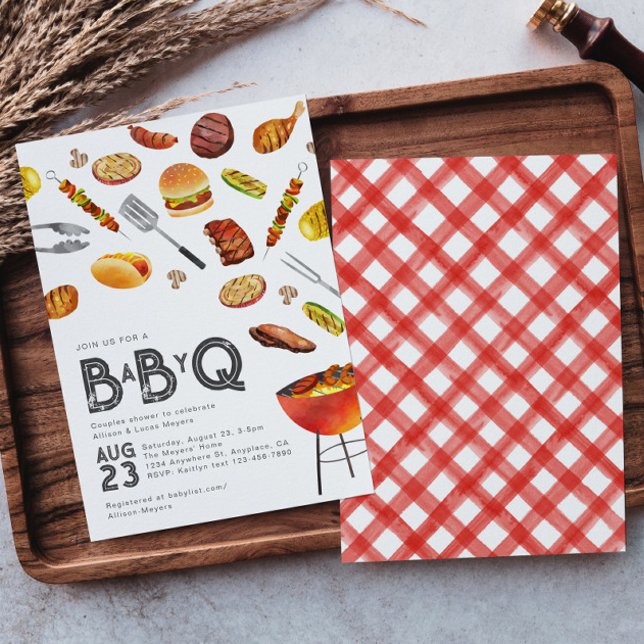 Convite para Chás de fraldas Baby Q | Chá de frald (Criador carregado)