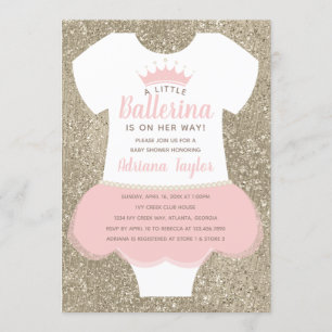 Convite para Chás de fraldas Ballerina