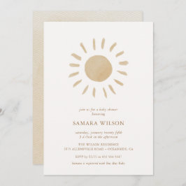 Convite para Chás de fraldas Boho Sunshine