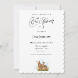 Convite para Chás de fraldas Bunny