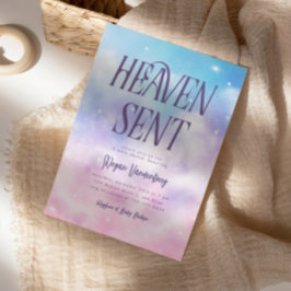 Convite para Chás de fraldas Céu Rosa Enviado