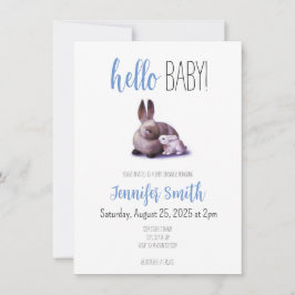 Convite para Chás de fraldas Coelho e Coelho