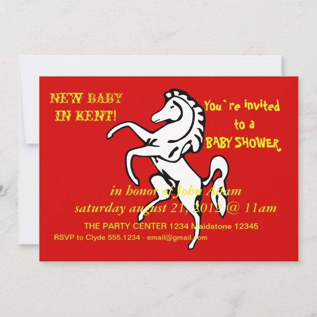 Convite para chás de fraldas com Sinalizador de Ke (Frente)