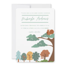 Convite para Chás de fraldas com tema Natureza