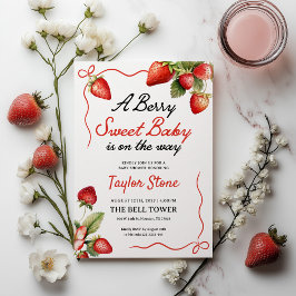 Convite para chás de fraldas | Convite Berry Sweet