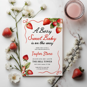Convite para chás de fraldas   Convite Berry Sweet