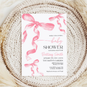 Convite para Chás de fraldas cor-de-rosa