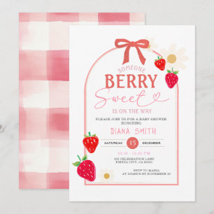 Convite para Chás de fraldas cor-de-rosa Berry Swe
