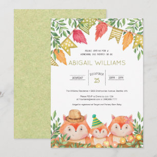 Convite para Chás de fraldas da Família Woodland