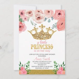 Convite para Chás de fraldas da Princesa