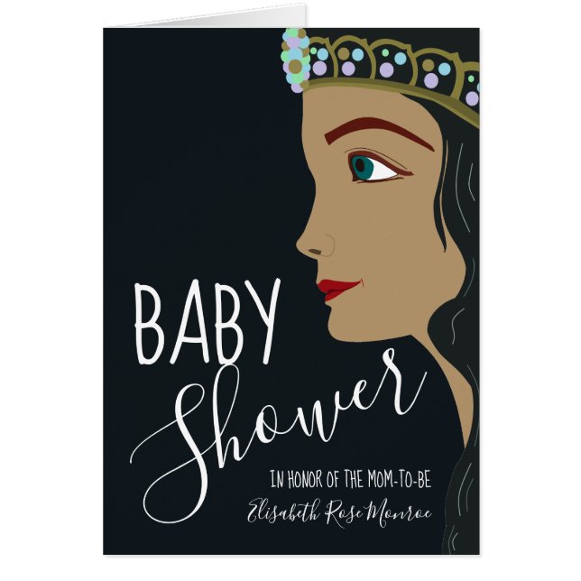 Convite para Chás de fraldas da Princesa Azul (Frente)