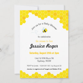 Convite para Chás de fraldas de abelhas