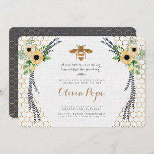 Convite para Chás de fraldas de abelhas