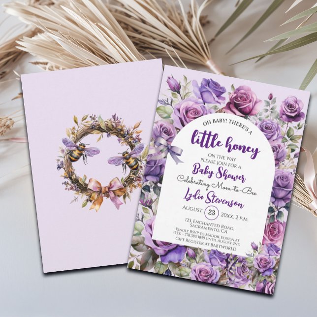 Convite para Chás de fraldas de Abelhas de Mel Peq (Criador carregado)