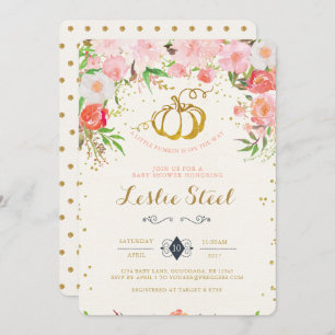 Convite para Chás de fraldas de Abóbora