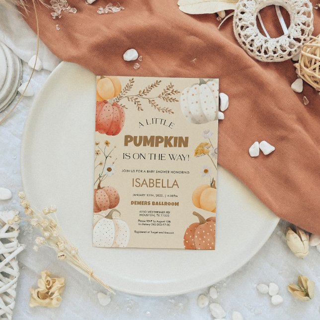 Convite para Chás de fraldas de abóbora (Criador carregado)