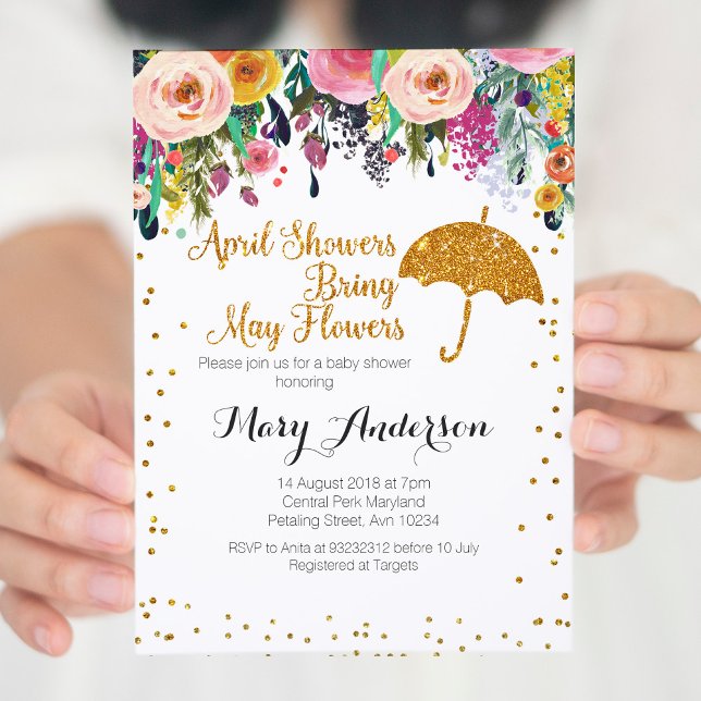 Convite para Chás de fraldas de abril de Chás púrp (Criador carregado)