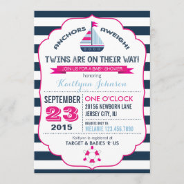 Convite para Chás de fraldas de Âncora e Faixa Náu