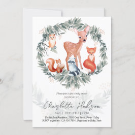 Convite Para Chás de fraldas De Animais Da Florest