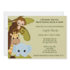 Convite Para Chás de fraldas De Animais Da Selva-H