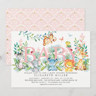 Convite Para Chás de fraldas De Animais Selvagens